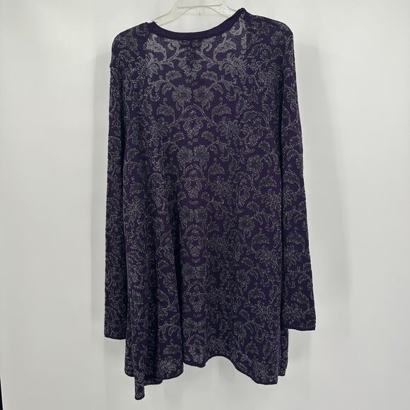 Catherines Womens Size 2X Open Front Kimono Cardigan‎ Metallic Sheer Lightweight - Picture 2 of 8